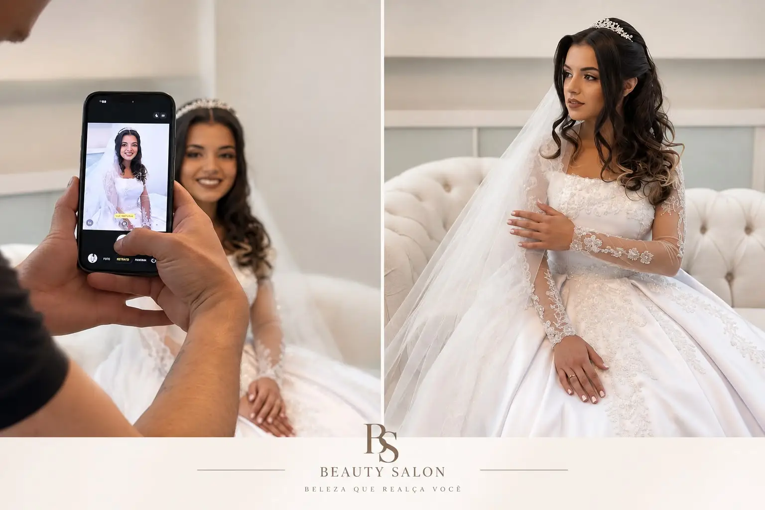 Produção de noiva com maquiagem e penteado no Studio Beauty Salon